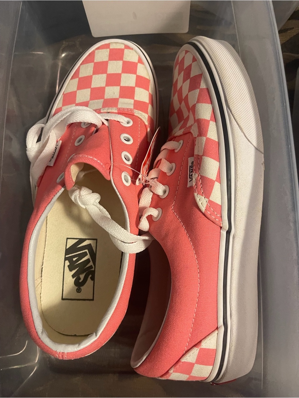 Vans Pink & White Checkerboard Authentic Low-Top Sneakers